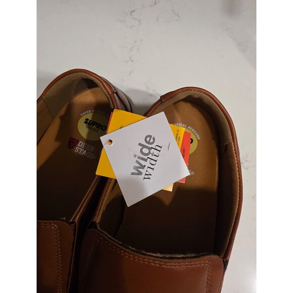 NWT Men's sz 11W Deer Stags Bayport Dark Luggage Supro Inside Slip On Loafer - Picture 3 of 8